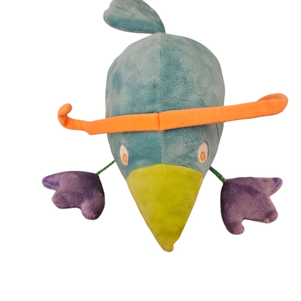 MANHATTAN TOY CO SOFT BLUE  BIRD PLUSH Stuffed Animal 7" LONG
